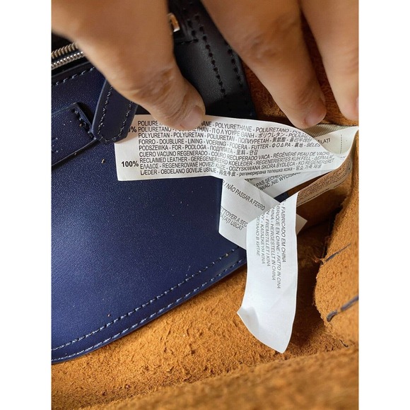 ZARA navy blue doctor bag small silver metal rods - Picture 7 of 8